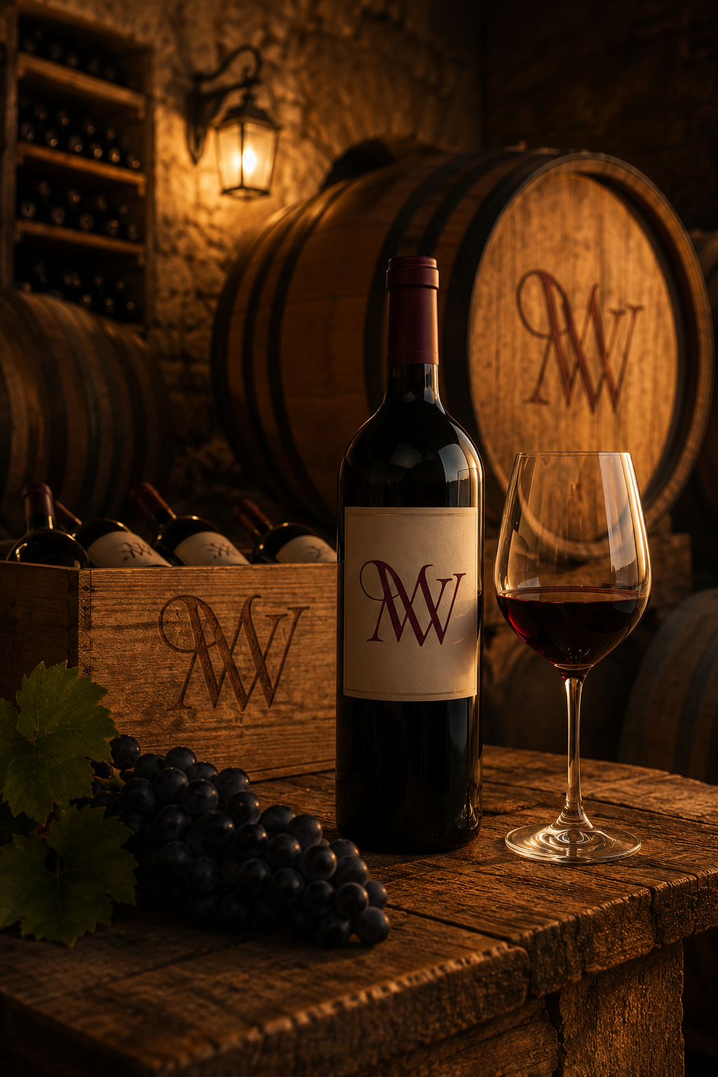 Bottles and cellar - Magic Wine